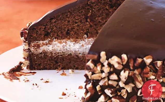 Torta cupola al cioccolato e miele con glassa al cioccolato e miele