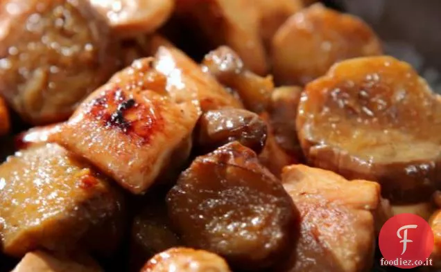 Pollo al tè nero con melanzane