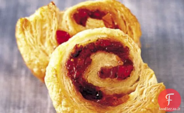 Girandole di pasta sfoglia con Frutta candita