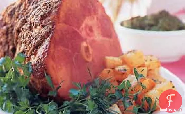 Prosciutto in crosta di spezie con salsa di senape d'acero