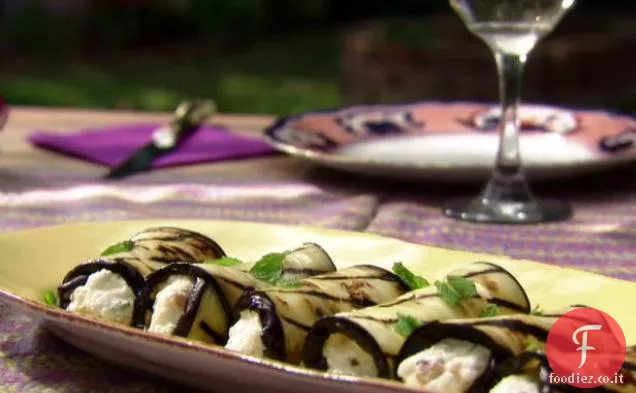 Involtini di Melanzane con Ricotta, Noci e Menta