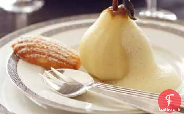 Pere al forno con salsa di crema pasticcera Sauternes