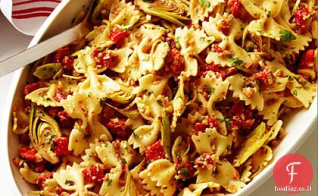 Farfalle con Carciofi, Peperoni e Mandorle