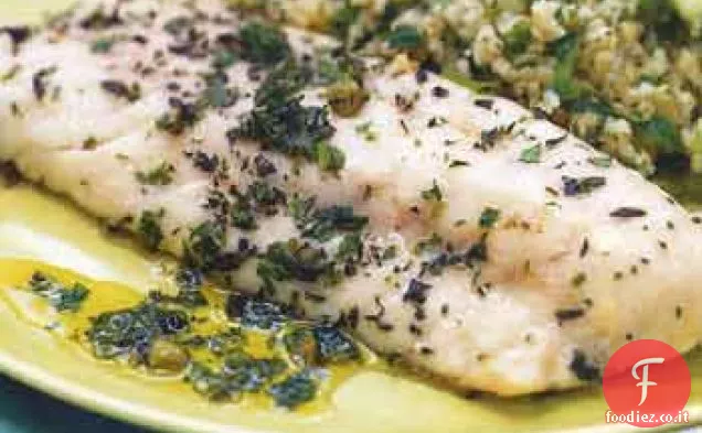 Branzino Arrostito alle erbe con Salsa Verde
