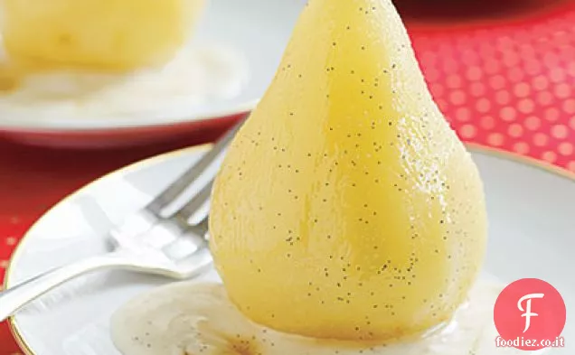 Pere in camicia alla vaniglia con salsa alla vaniglia