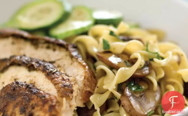 Tagliatelle ai funghi e prezzemolo fresco