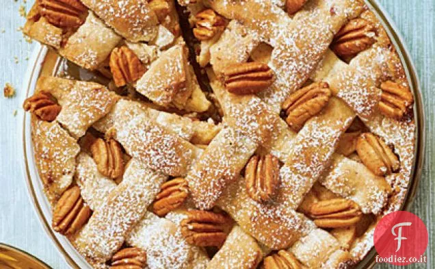 Torta di mele al mirtillo con crosta di pasta frolla di pecan