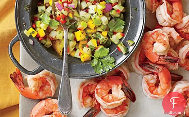 Gamberi in camicia di sidro con salsa di mele Jezebel