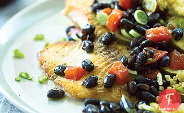 Tilapia con Quinoa e fagioli neri