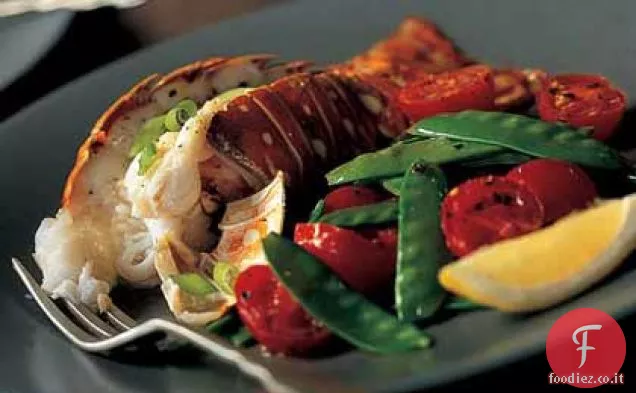 Code di aragosta arrosto con salsa di immersione allo zenzero