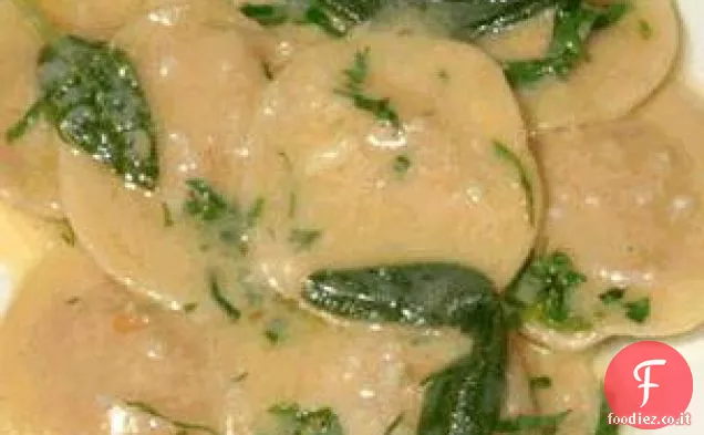 Lune di zucca con burro e Salvia