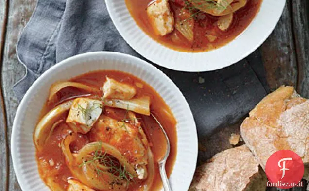 Tilapia piccante e stufato di finocchio