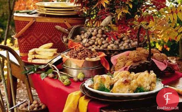 Galline della Cornovaglia con ripieno piccante di pecan-Cornbread