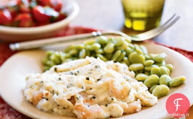 Casseruola di gamberetti e grana