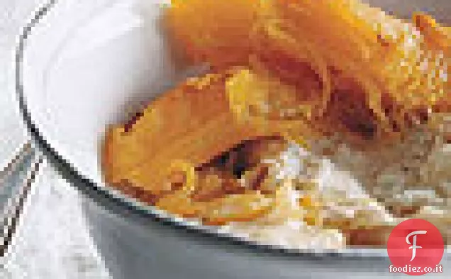Zucca arrosto con fonduta di formaggio