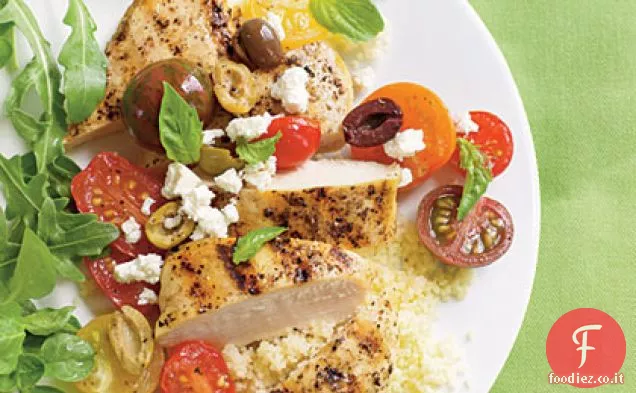 Petti di pollo con pomodori e olive