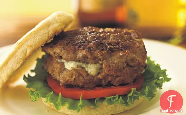 Hamburger ripieni di formaggio blu