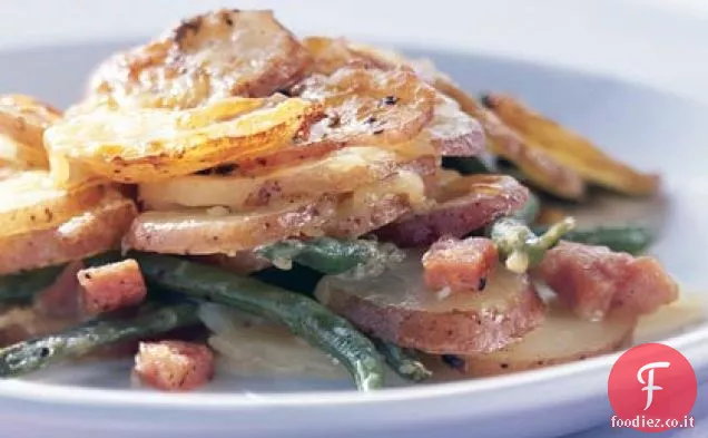 Gratin di patate con Fagiolini Verdi e Prosciutto