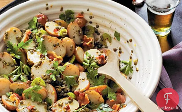Insalata calda di lenticchie e patate