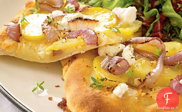 Cipolla rossa, patate e formaggio di capra Pizza