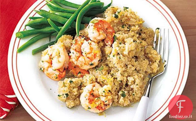 Pilaf di gamberetti e quinoa