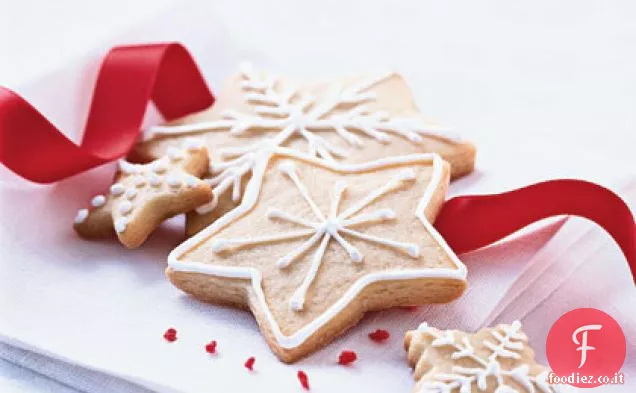 Cialde di zucchero di Natale con glassa alla vaniglia
