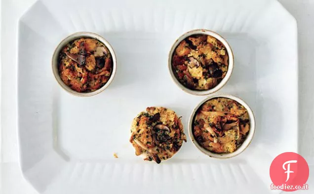 Budino di pane ai funghi selvatici