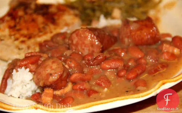 Fagioli rossi del sud e riso fatti in casa