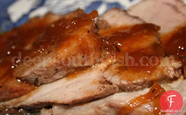 Arrosto di maiale con salsa di cipolla dolce piccante