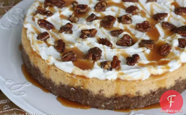Cheesecake di zucca con crosta di pecan-gingersnap