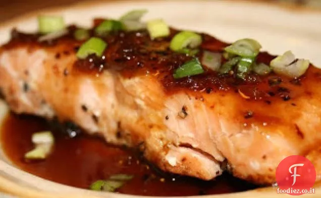 Salmone scottato in padella con salsa Wasabi al miele