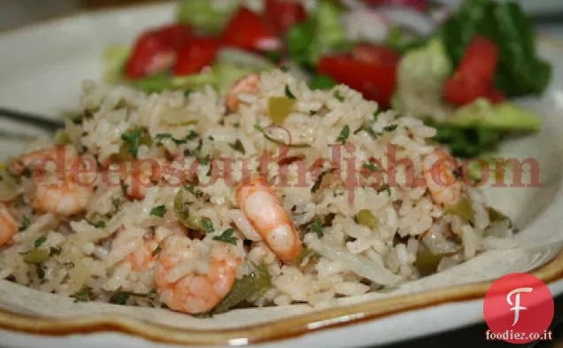 Pilaf di gambero di Cajun