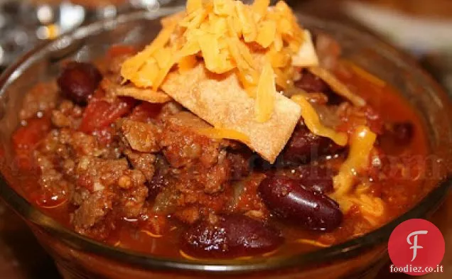 Crockpot Peperoncino di manzo con fagioli
