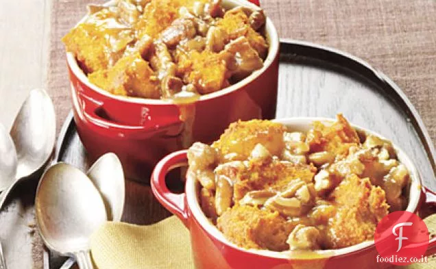 Caramello-Pecan-Zucca budini di pane