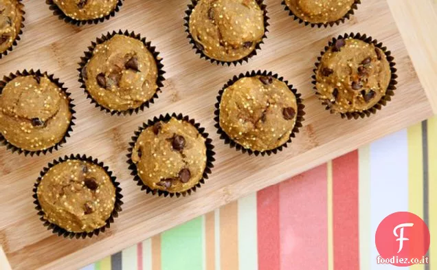Muffin di zucca, miglio e cioccolato