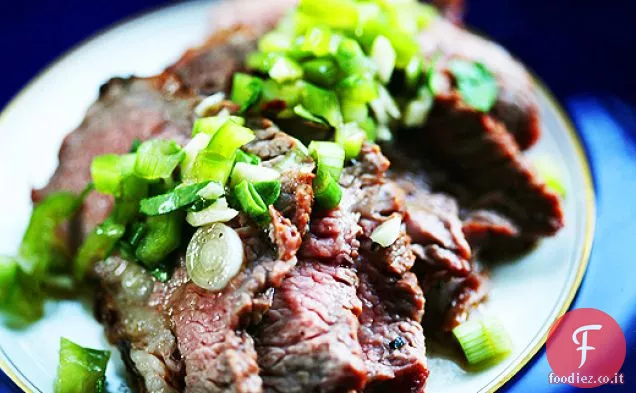 Bistecca alla griglia con salsa al peperone