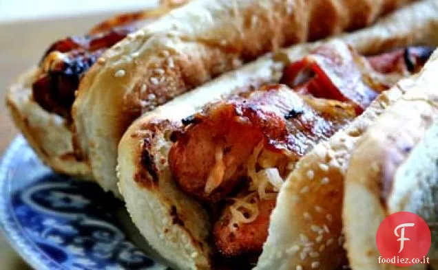 Hot dog farciti con pancetta alla griglia