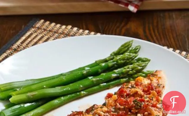 Merluzzo cotto in salsa di pomodoro e feta