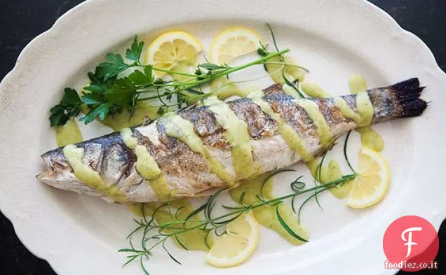 Branzino alla Griglia con Vinaigrette al Rosmarino