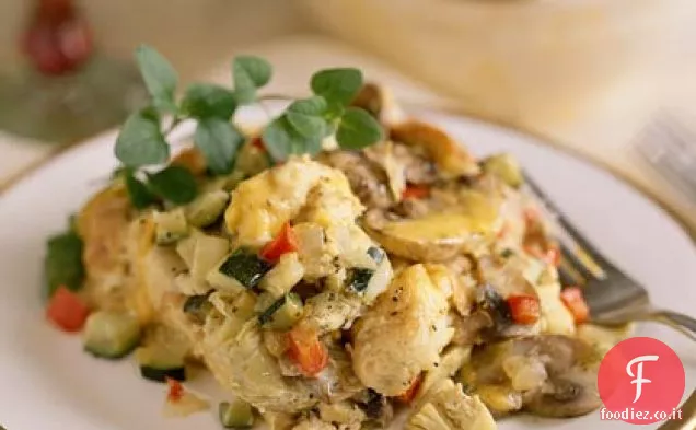 Strati di verdure e formaggi