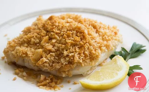 Merluzzo al forno con Ritz Cracker Topping
