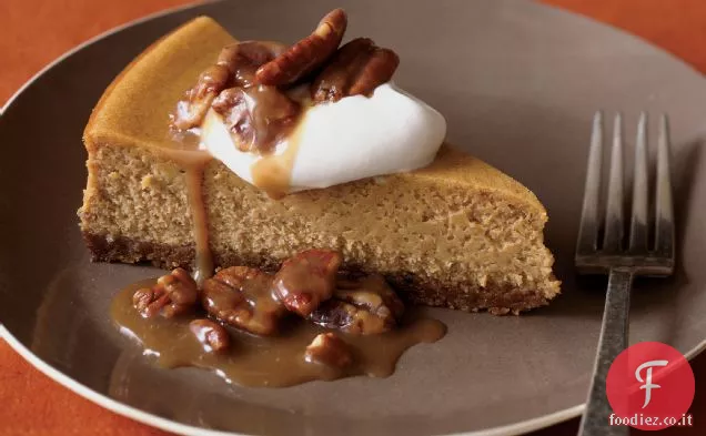 Cheesecake di zucca con pralina Pecan Topping