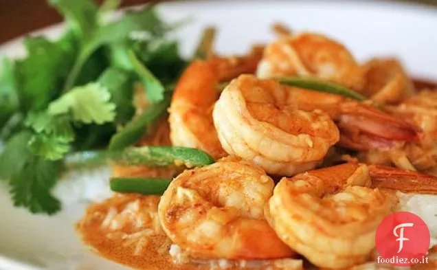 Gamberetti aglio piccante con riso al cocco
