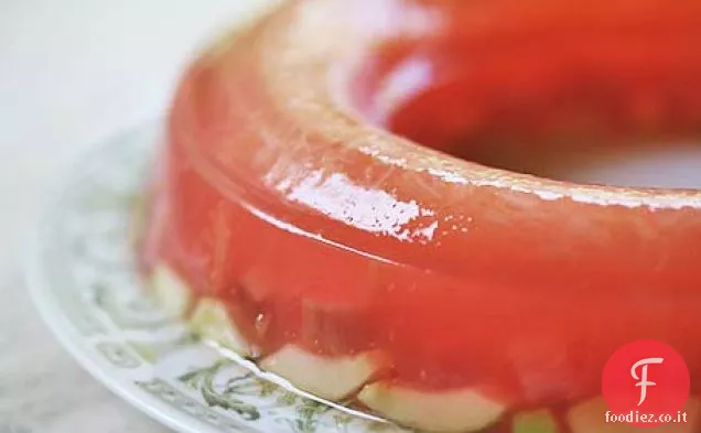 Rabarbaro modellato Rosmarino Insalata di cetrioli