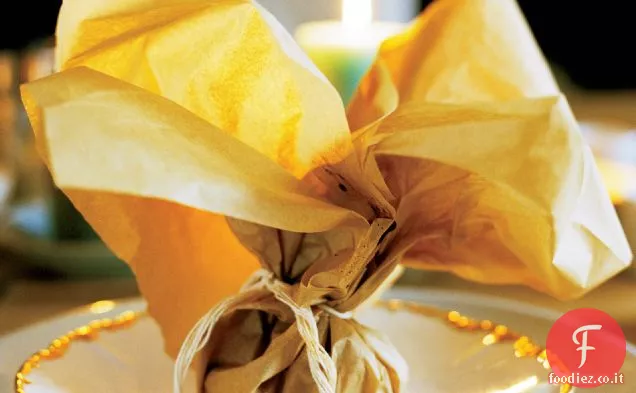 Merluzzo al vapore al tè cotto in carta