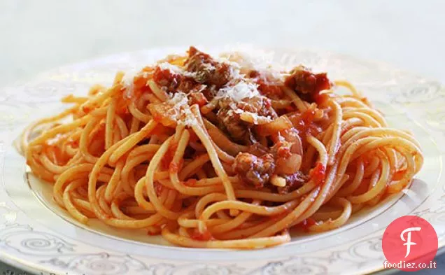 Spaghetti alla salsiccia italiani facili