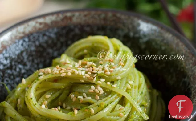 Linguine al Pesto di Coriandolo