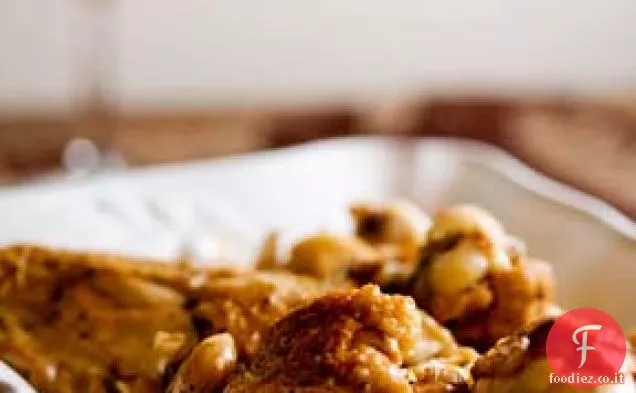 Pollo all'aglio con salsa al vino bianco