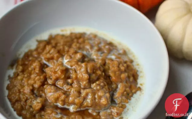 Zucca al forno Farina d'avena tagliata in acciaio