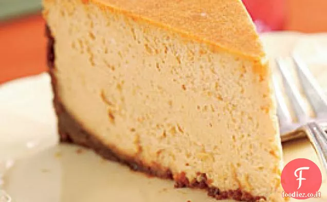 Cheesecake di zucca speziato con una crosta di Gingersnap